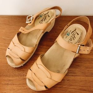 Lotta from Stockholm leather natural pep toe clog